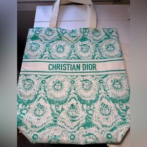 Dior White and Green Tote Bag GWP